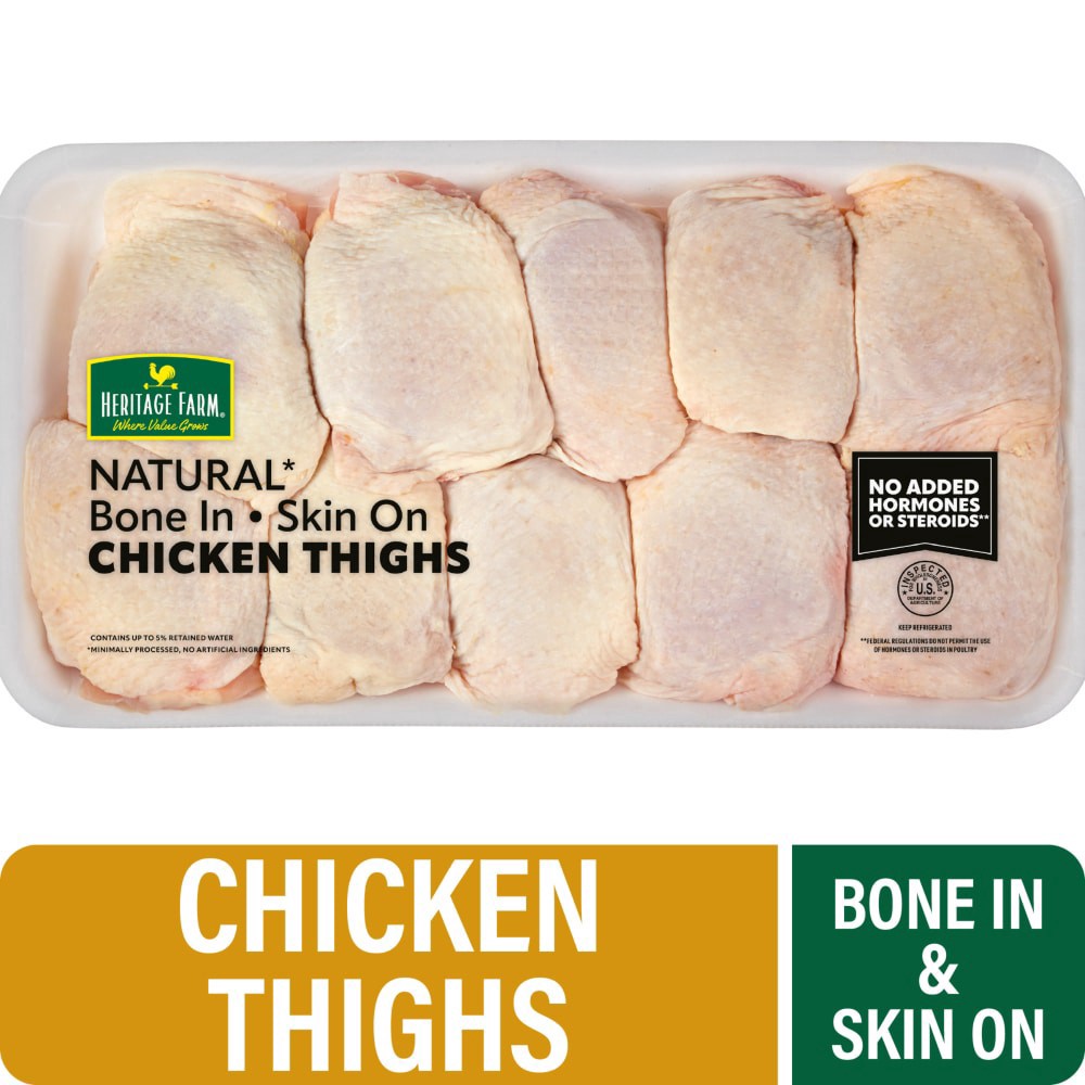 slide 4 of 4, Heritage Farm Fresh Chicken Thighs, per lb