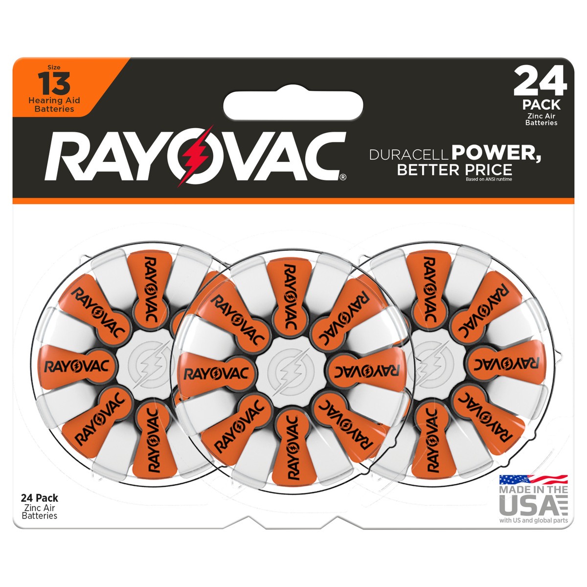 slide 1 of 7, RAYOVAC Size 13 Hearing Aid Batteries (24 Pack), 24 ct
