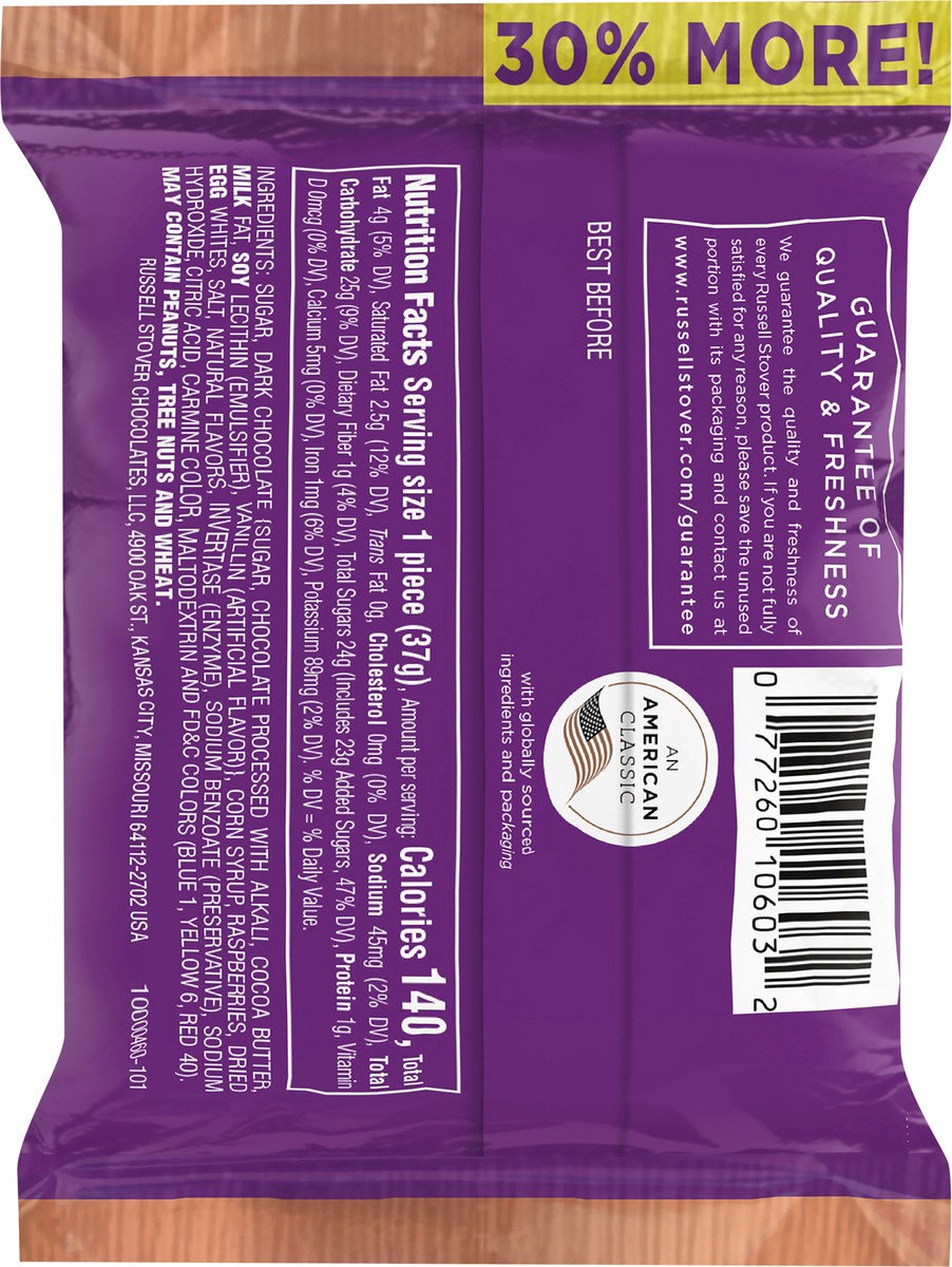 slide 2 of 8, RUSSELL STOVER Halloween Dark Chocolate Raspberry Crème Pumpkin, 1.3 oz., 1.3 oz