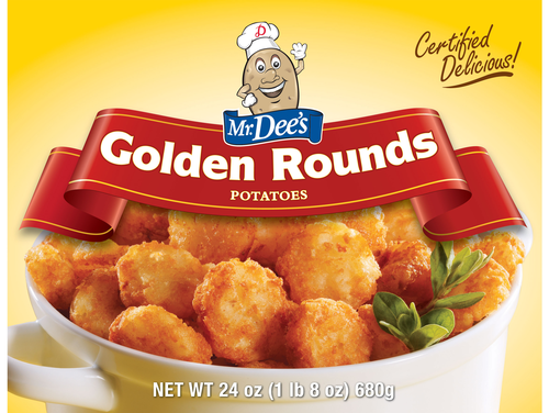 slide 1 of 1, Mr. Dee's Golden Rounds Potatoes, 24 oz