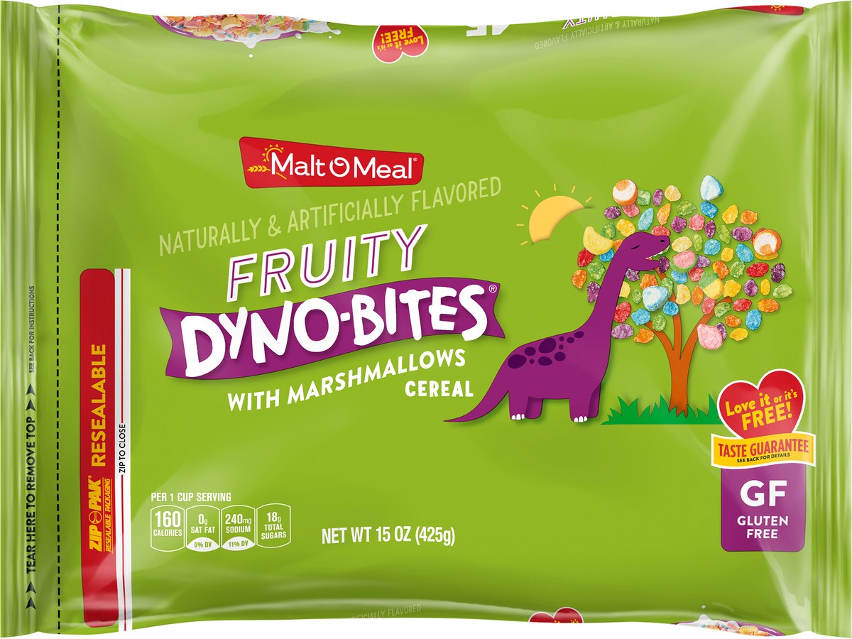 slide 7 of 10, Malt-O-Meal Regular Size with Marshmallows Fruity Dyno-Bites Cereal 15 oz, 15 oz