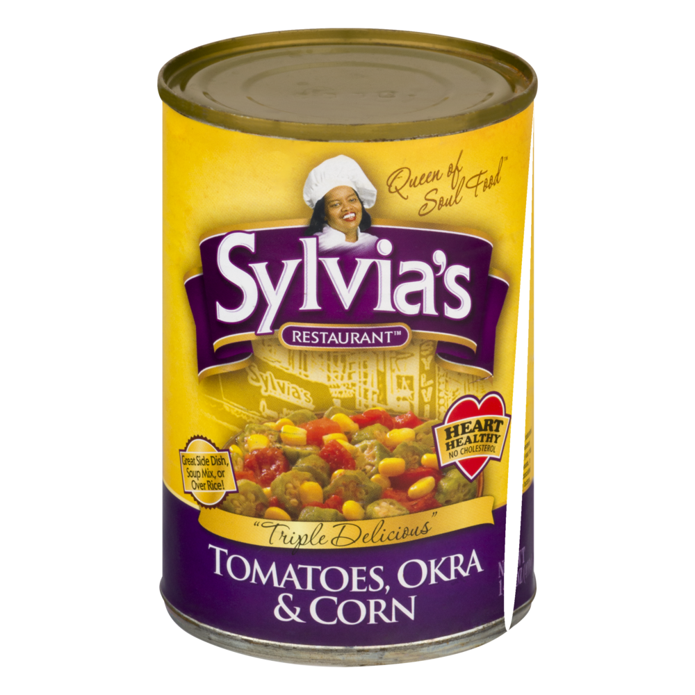 slide 1 of 1, Sylvia's Tomatoes, Okra, and Corn, 14.5 oz