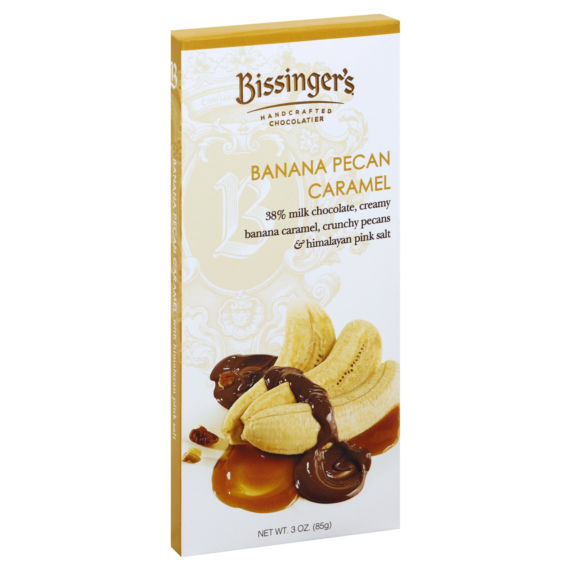 slide 1 of 4, Bissinger's Banana Pecan Caramel Chocolate Bar, 3 oz