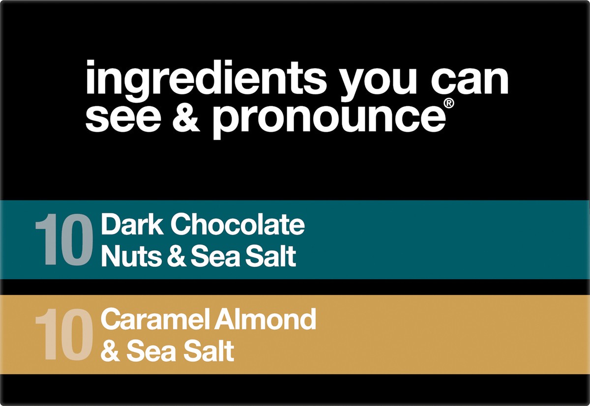 slide 8 of 8, KIND Thins Dark Chocolate, Caramel, Almond & Sea Salt Nut Bars Variety Pack, 20 ct