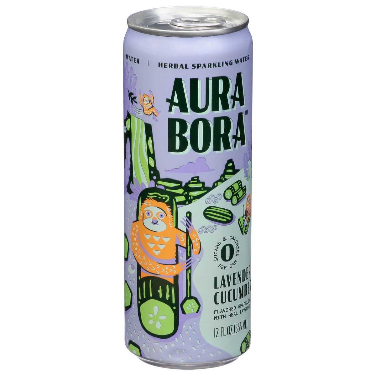 slide 4 of 9, Aura Bora Lavender Cucumber Sparkling Water 12 fl oz, 12 oz