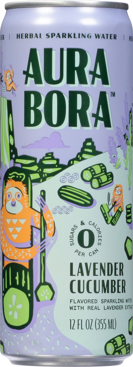 slide 2 of 9, Aura Bora Lavender Cucumber Sparkling Water 12 fl oz, 12 oz
