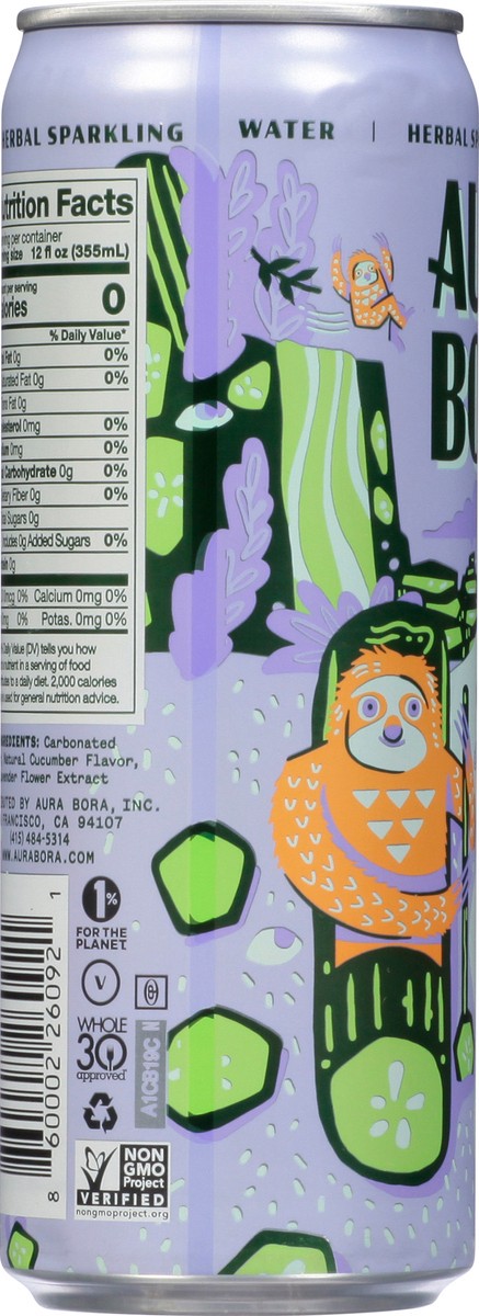slide 3 of 9, Aura Bora Lavender Cucumber Sparkling Water 12 fl oz, 12 oz