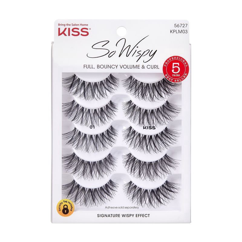 slide 1 of 9, Kiss So Wispy 01 Lashes 5 ea, 5 ct