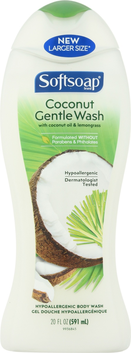 slide 8 of 9, Softsoap Coconut Gentle Wash Hypoallergenic Body Wash, 20 fl oz