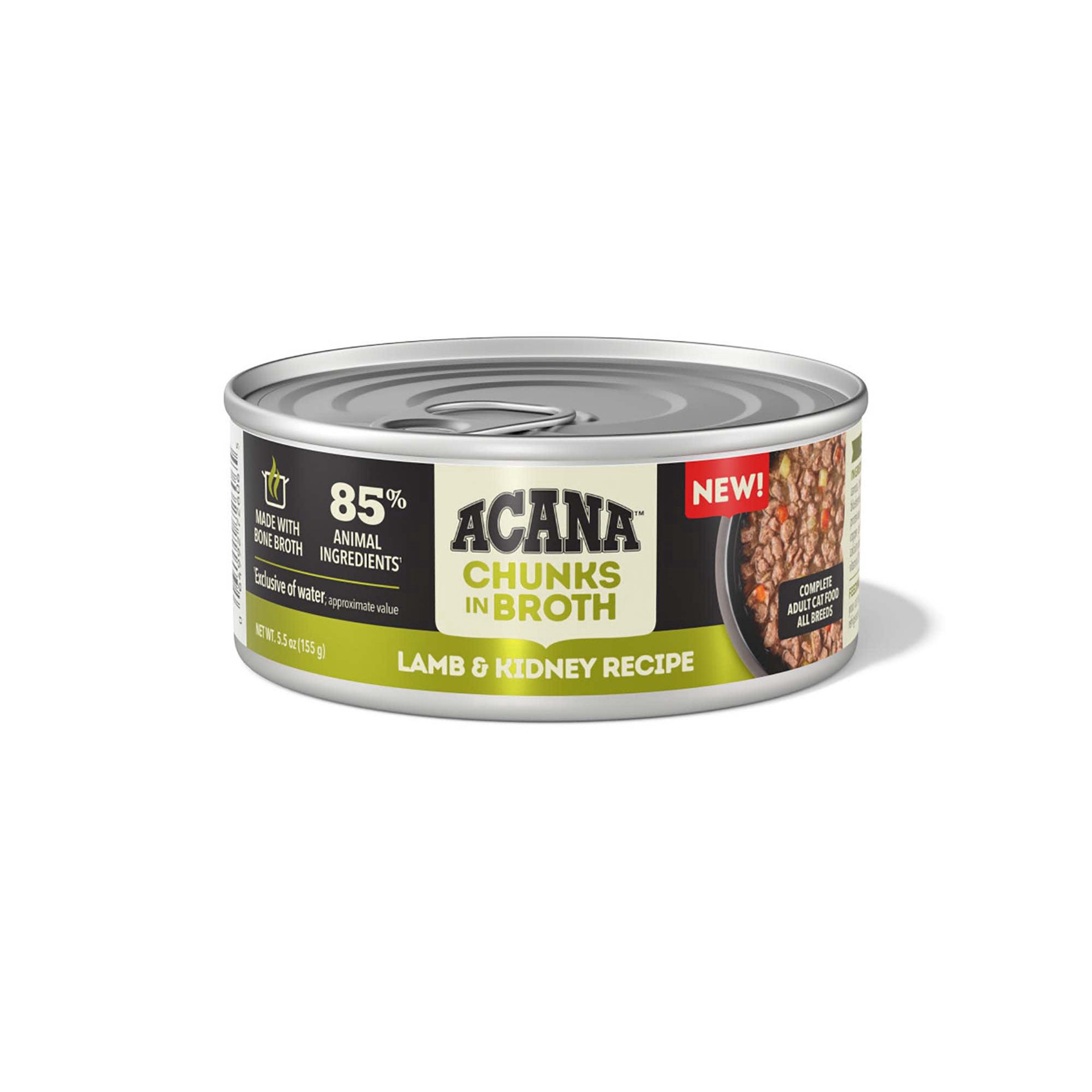 slide 1 of 1, ACANA Chunks in Broth Lamb & Kidney Recipe, 5.5oz, case of 6 cans, 0.34 lb