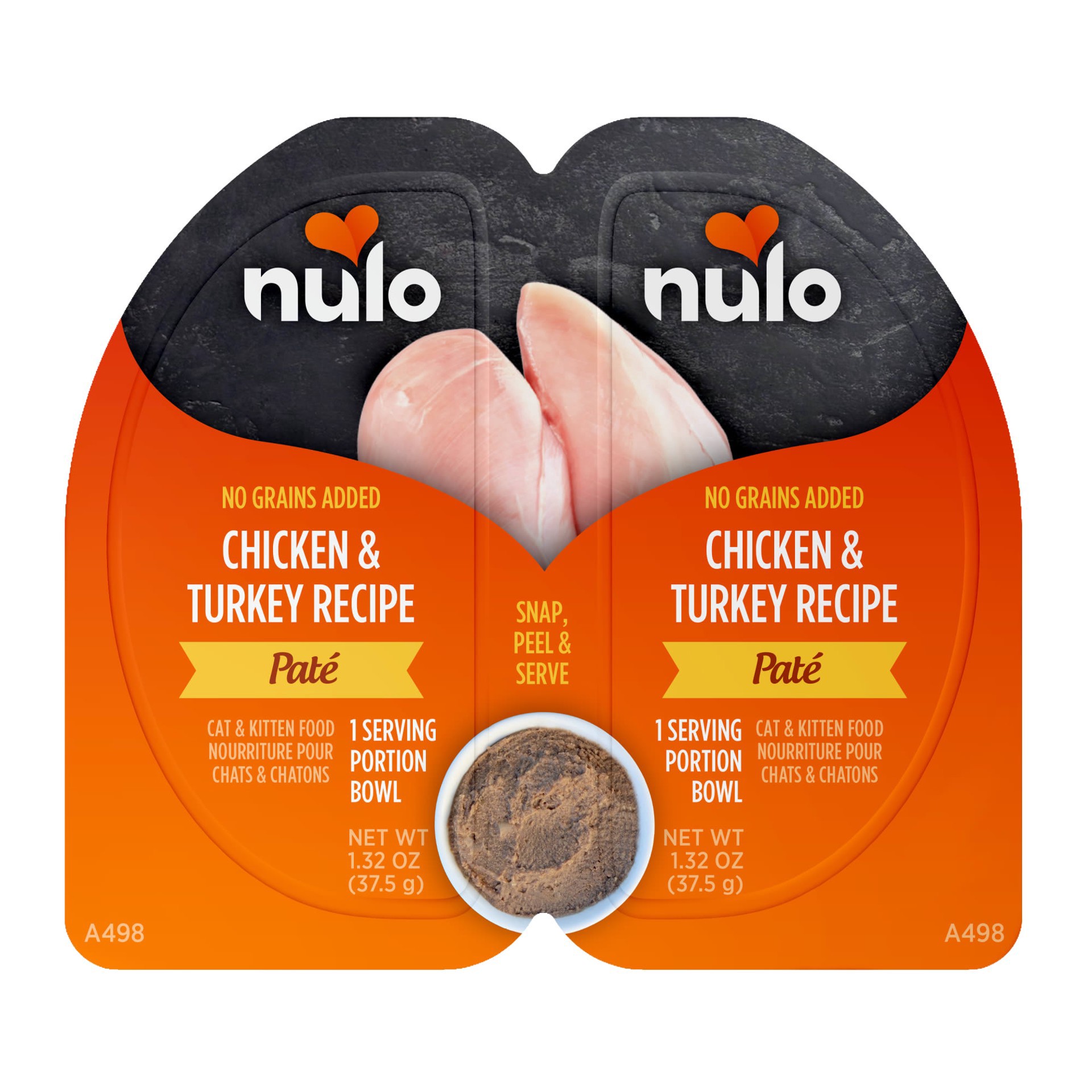 slide 1 of 1, Nulo Grain-Free Chicken & Turkey Recipe Split Cup Pate Cat & Kitten Food, 2.6 oz., 2.6 oz