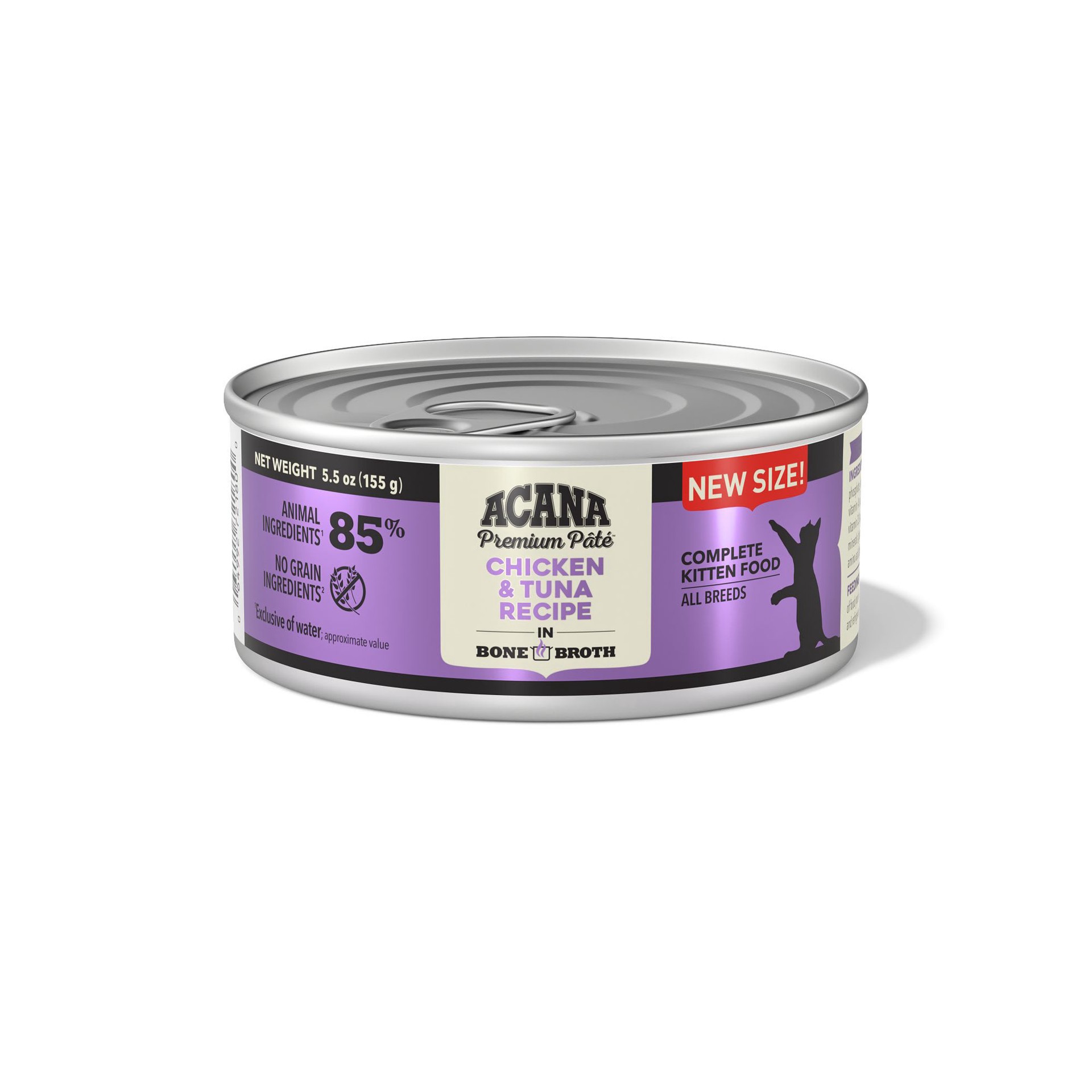 slide 1 of 1, ACANA Chicken + Tuna Recipe in Bone Broth for Kittens, 5.5oz, case of 6 cans, 0.34 lb