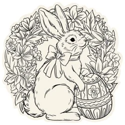 Hester & Cook Die-Cut Coloring Bunny Wreath Placemats