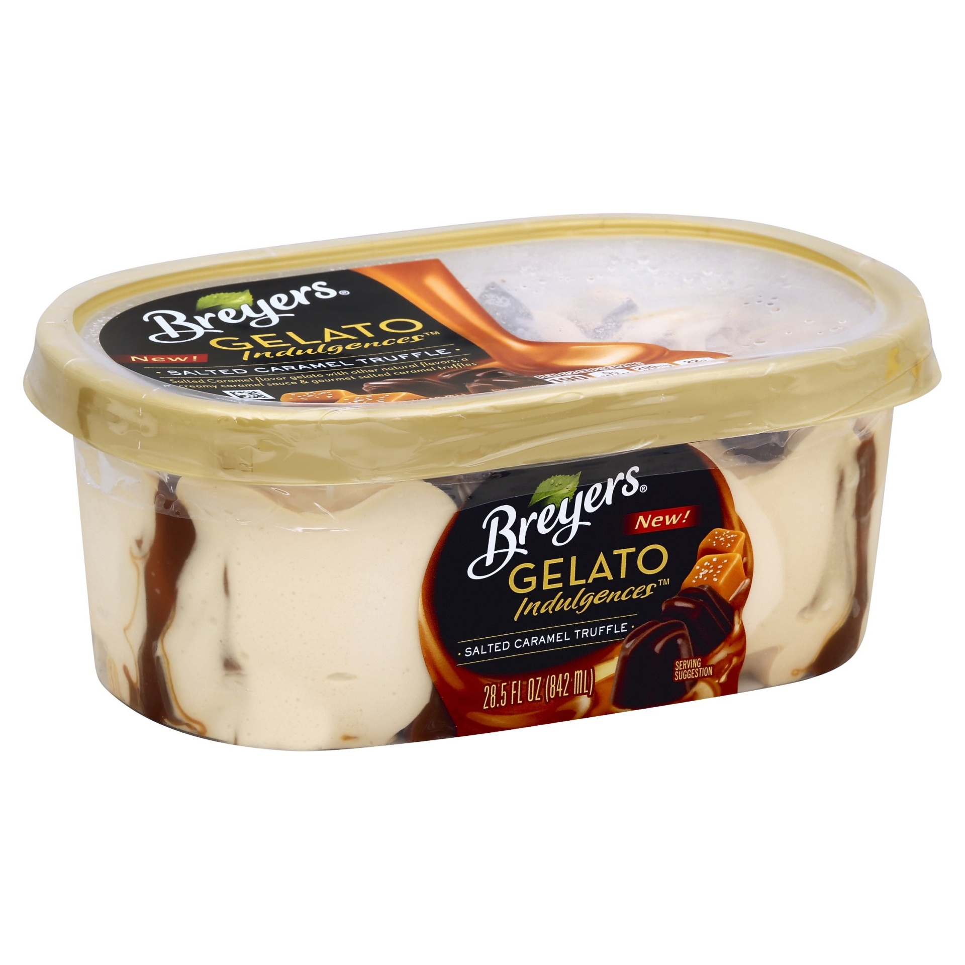 slide 1 of 6, Breyer's Salted Caramel Truffle Gelato Indulgences, 28.5 oz