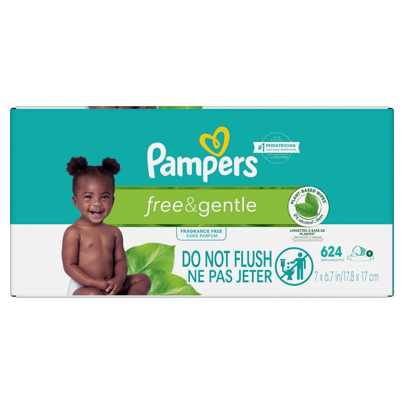 slide 5 of 11, Pampers Free & Gentle Baby Wipes - 624ct, 624 ct