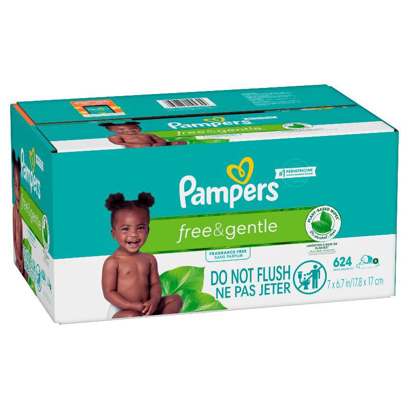 slide 3 of 11, Pampers Free & Gentle Baby Wipes - 624ct, 624 ct