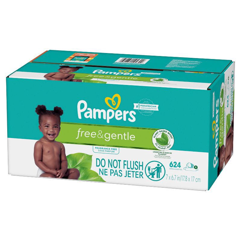 slide 7 of 11, Pampers Free & Gentle Baby Wipes - 624ct, 624 ct