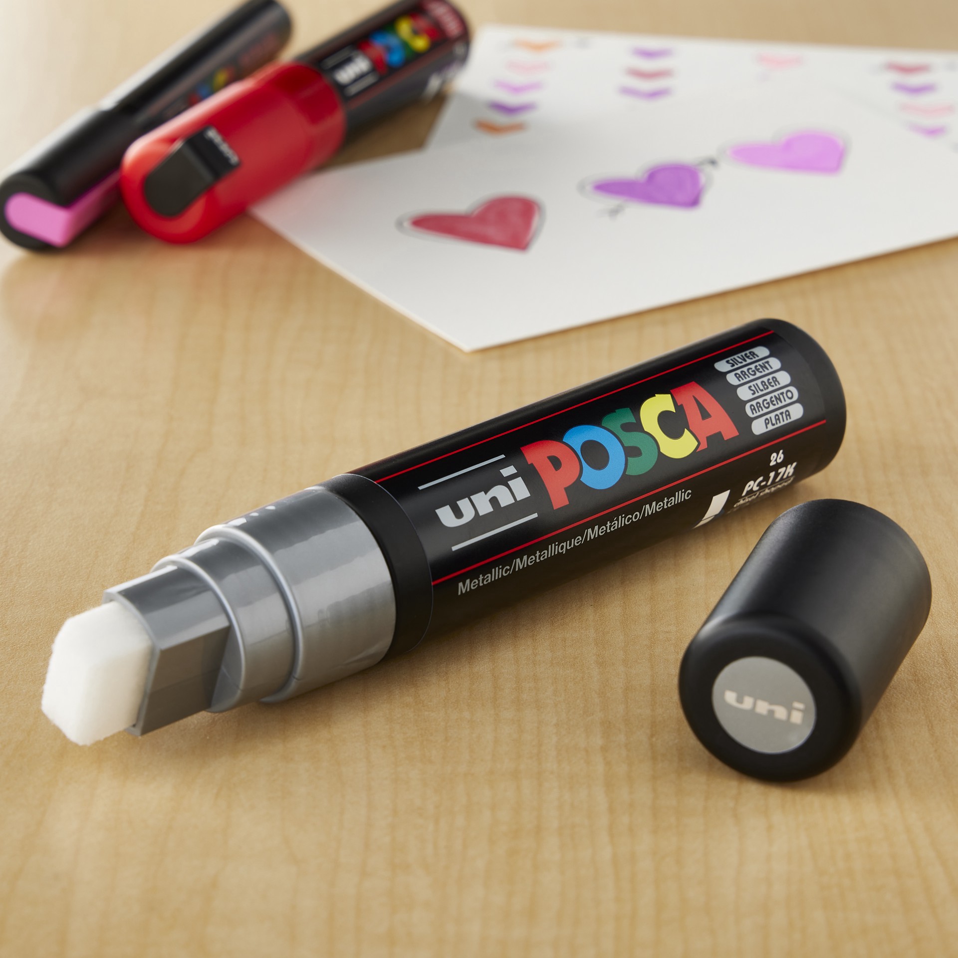 slide 3 of 3, Uni Posca Pc-17k Extra Broad Paint Marker, extra broad, 15mm rectangular-shaped nib