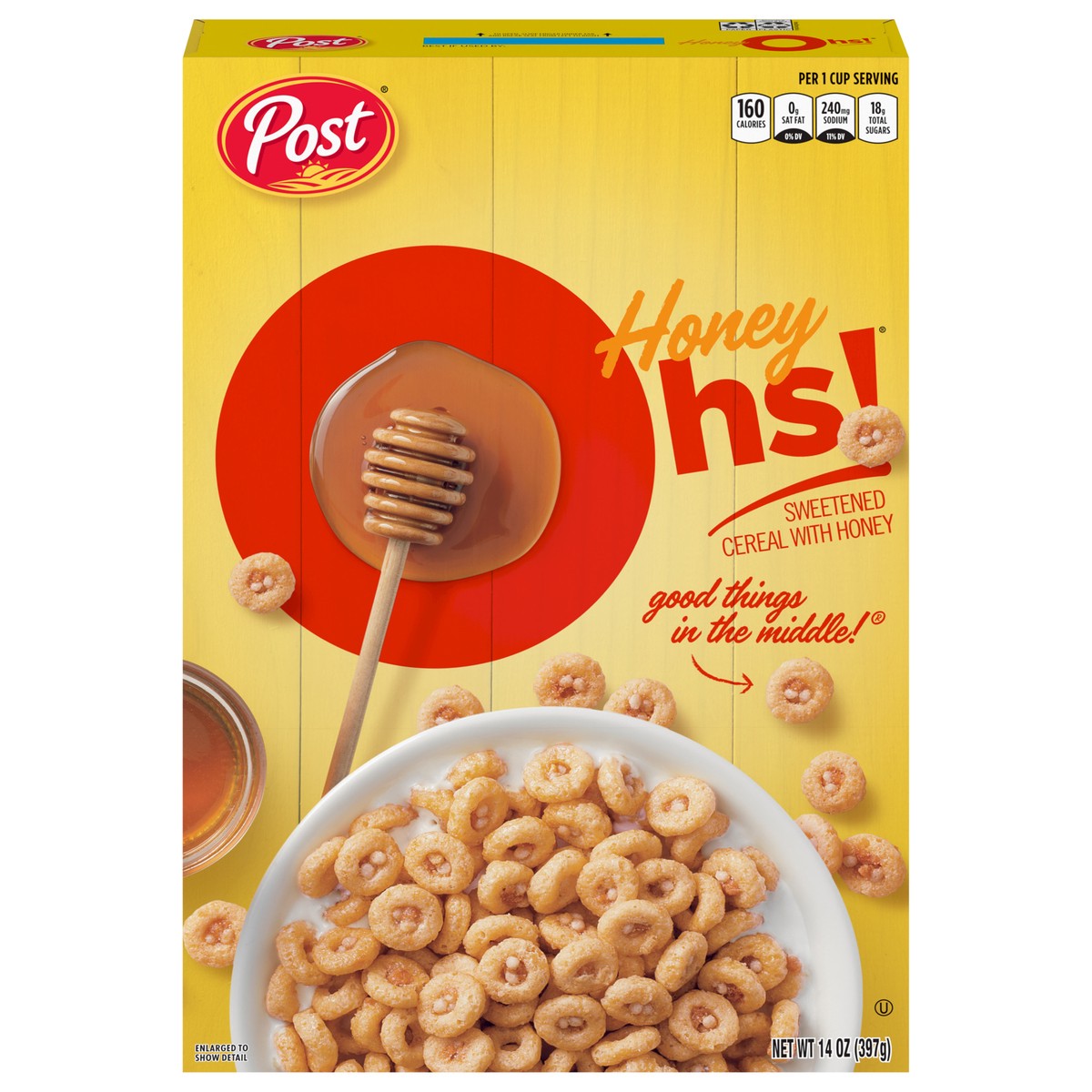 slide 2 of 14, Post Honey Ohs! Cereal, 14 OZ Cereal Box, 14 oz