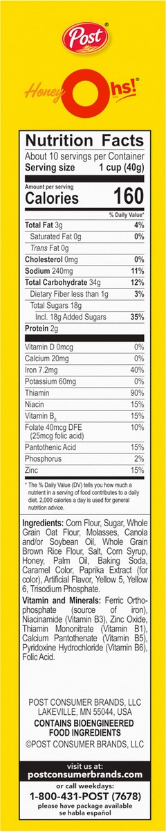 slide 12 of 14, Post Honey Ohs! Cereal, 14 OZ Cereal Box, 14 oz