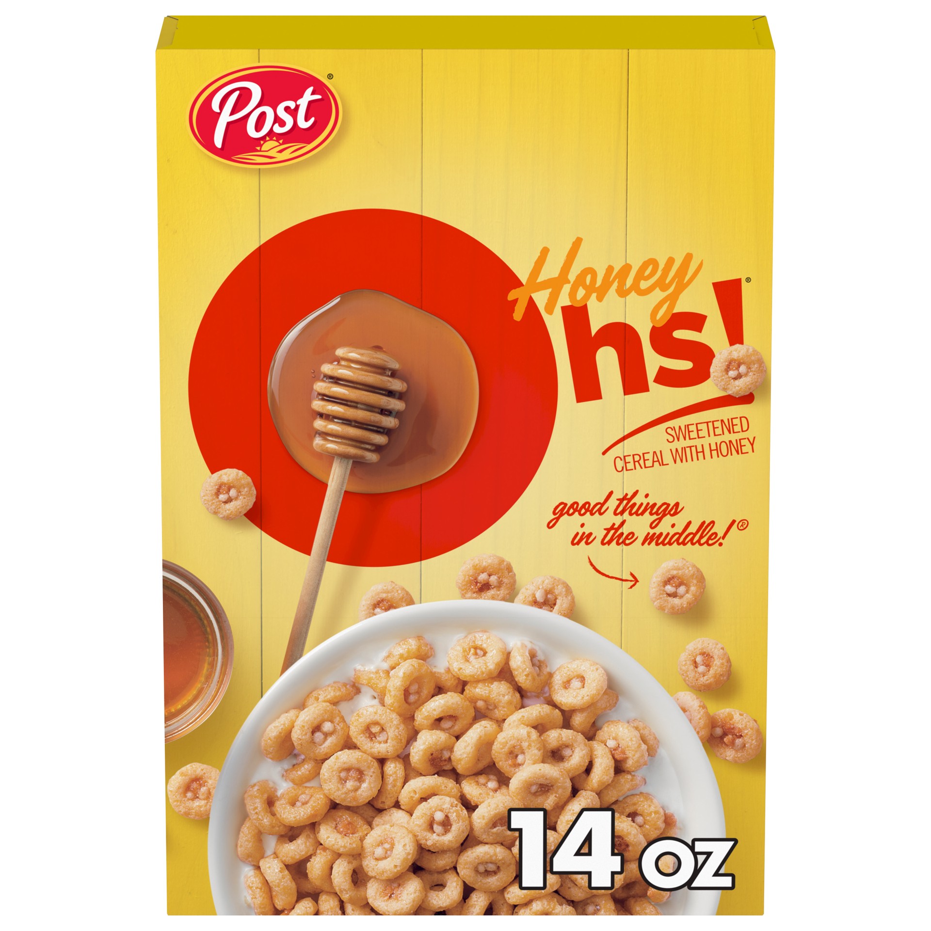 slide 1 of 14, Post Honey Ohs! Cereal, 14 OZ Cereal Box, 14 oz