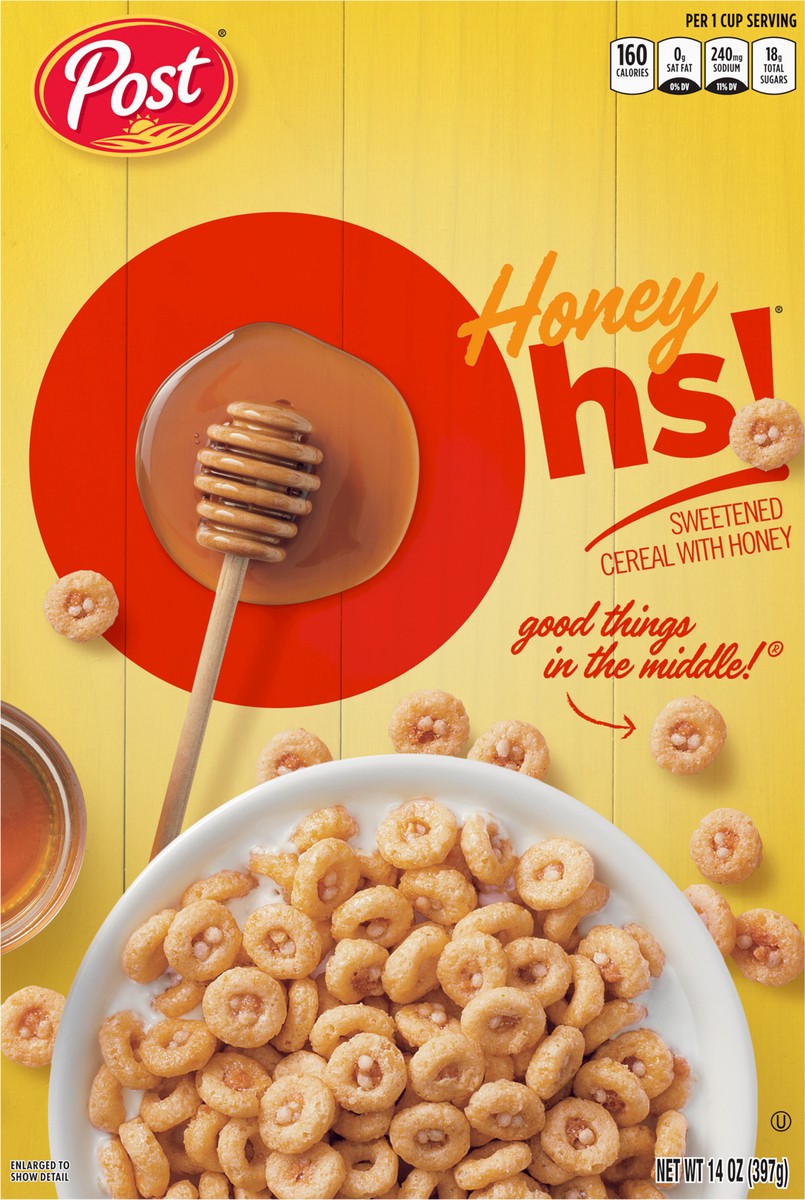 slide 9 of 14, Post Honey Ohs! Cereal, 14 OZ Cereal Box, 14 oz