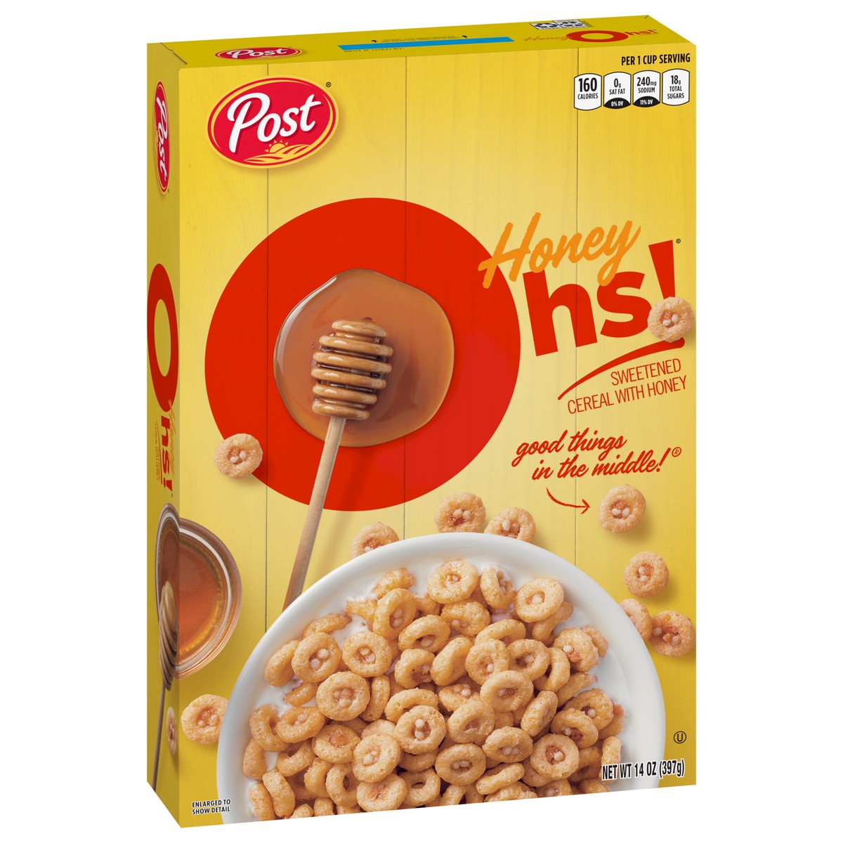 slide 11 of 14, Post Honey Ohs! Cereal, 14 OZ Cereal Box, 14 oz