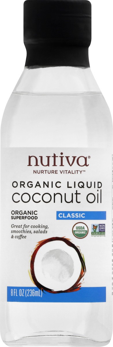 slide 2 of 13, Nutiva Organic Liq Coconut Oil, 8 fl oz