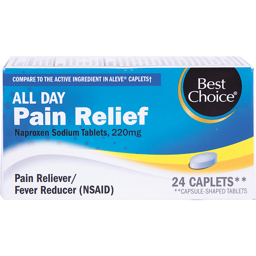 slide 1 of 1, Best Choice All Day Pain Relief Caplets, 24 ct