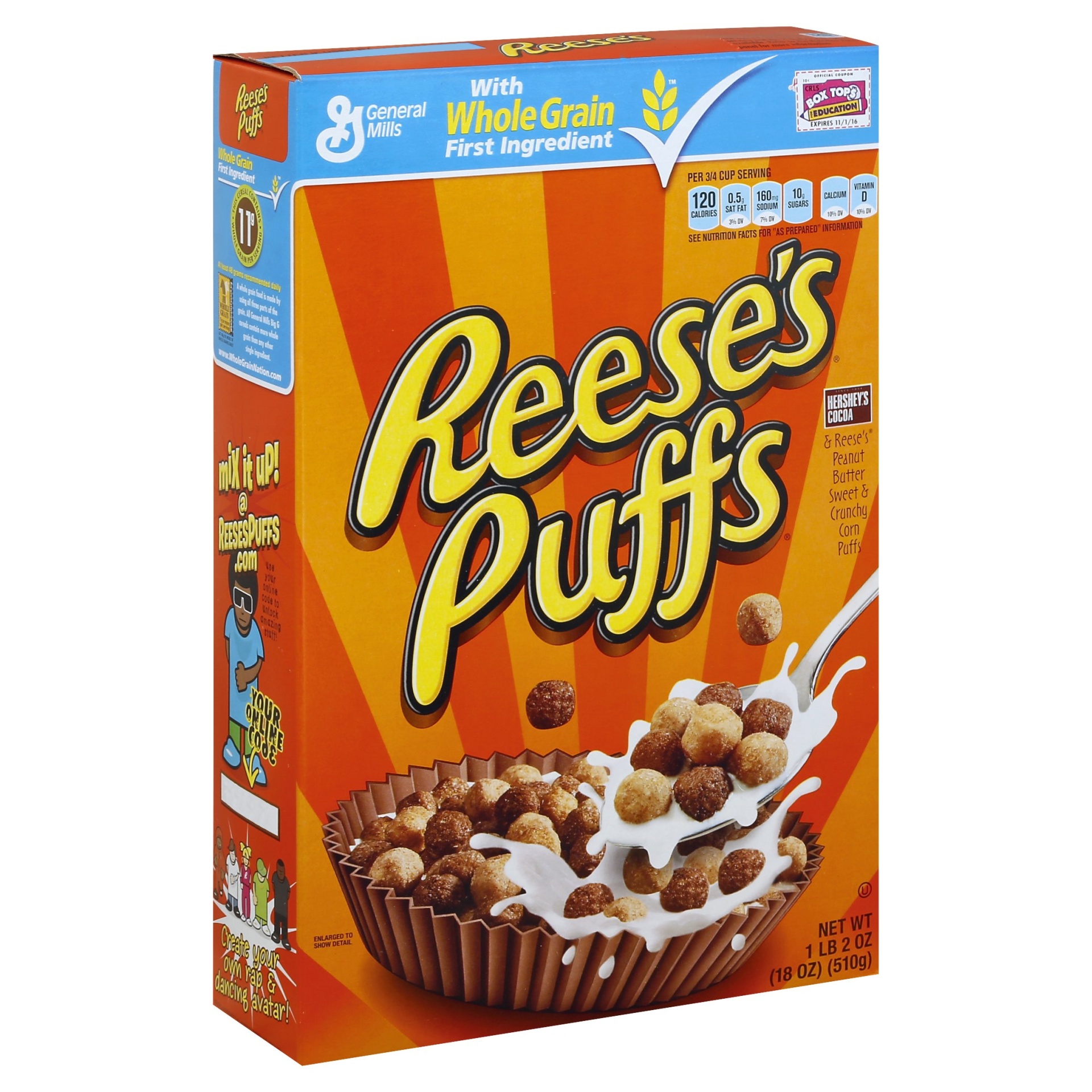 slide 1 of 6, Reese's Puffs Breakfast Cereal, 18 oz