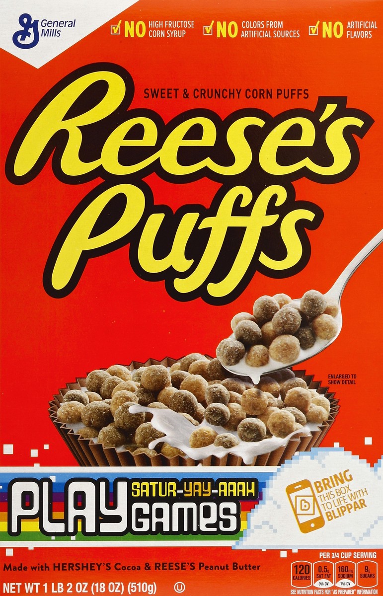 slide 5 of 6, Reese's Puffs Breakfast Cereal, 18 oz