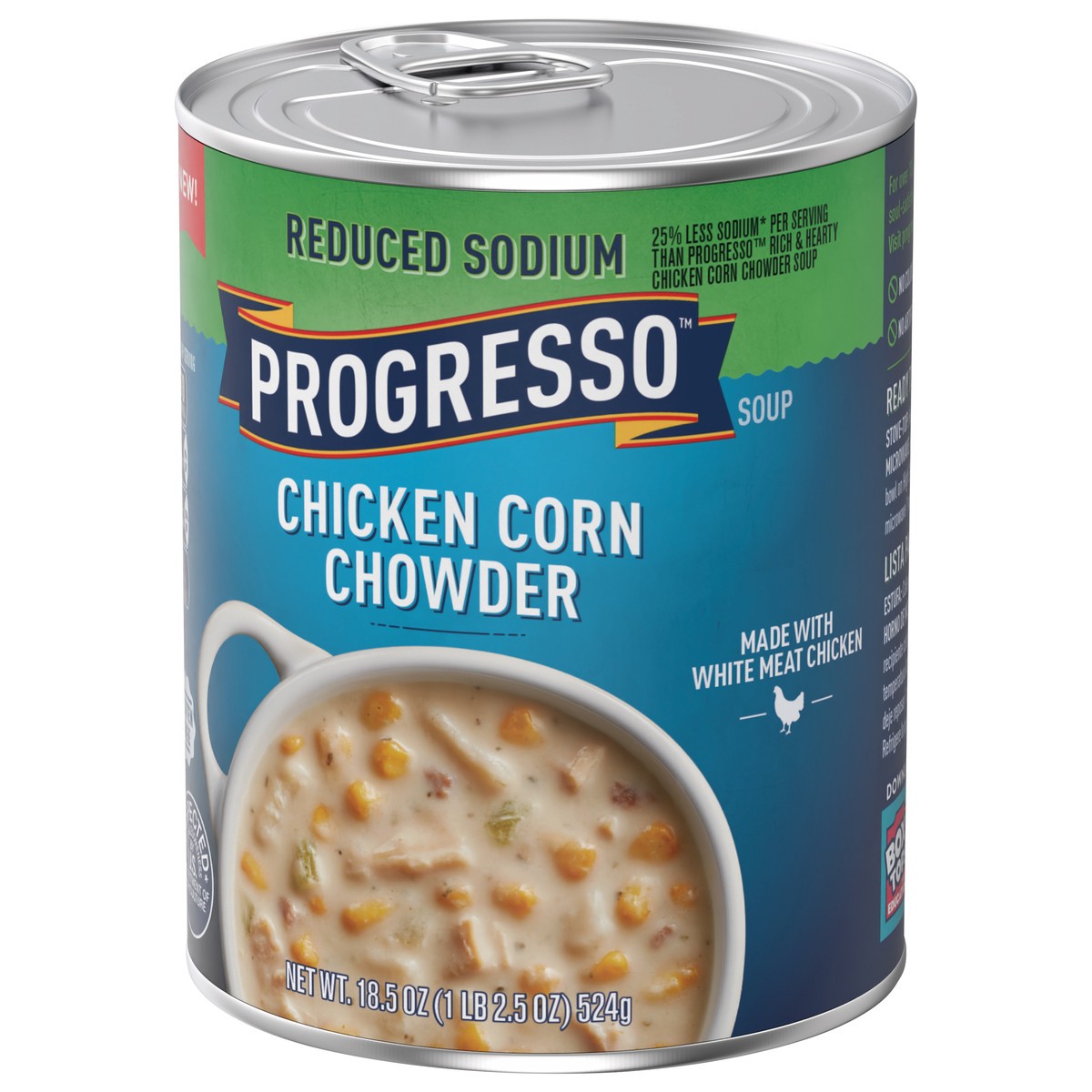 slide 12 of 13, Progresso Red Sodium Chicken Corn Chodwe, 18.5 oz