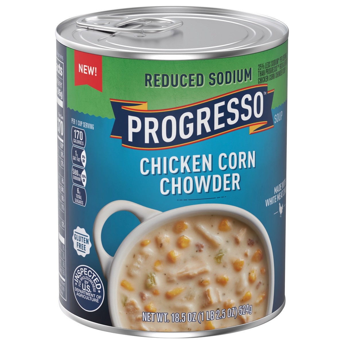 slide 4 of 13, Progresso Red Sodium Chicken Corn Chodwe, 18.5 oz