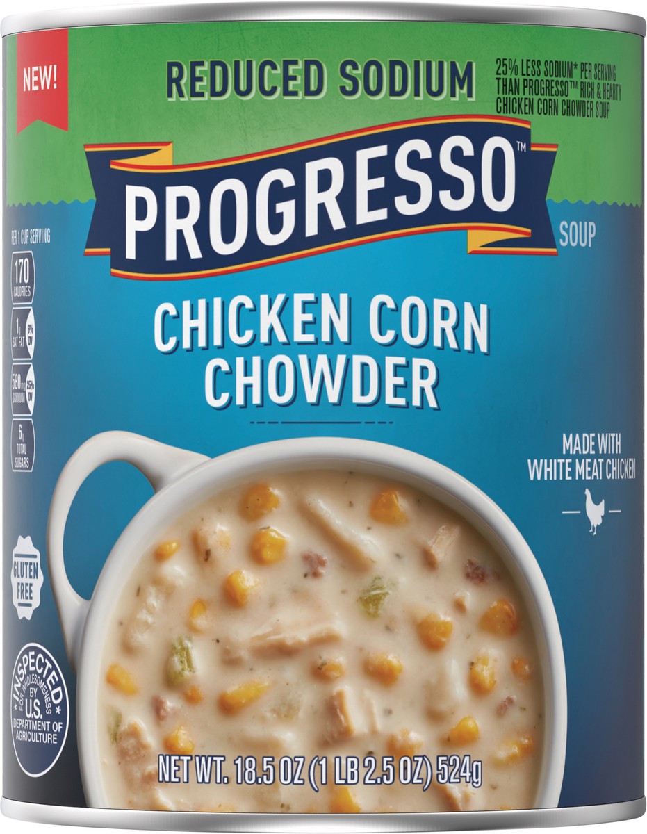 slide 6 of 13, Progresso Red Sodium Chicken Corn Chodwe, 18.5 oz