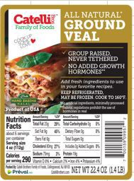 slide 1 of 1, Catelli Ground Veal Frozen Brick, 16 oz