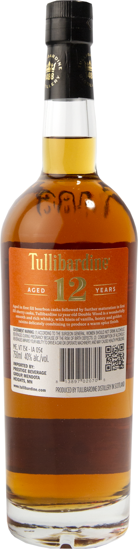 slide 2 of 2, Tullibardine Highland Single Malt Double Wood Scotch Whisky 750 ml, 750 ml