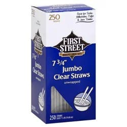 First Street 7 3/4 Inch Jumbo Clear Straws