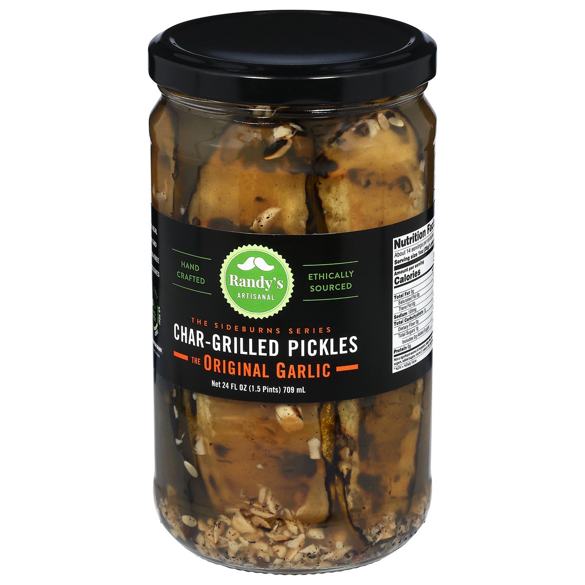 slide 13 of 14, Randy's Artisanal Char-Grilled The Original Garlic Pickles 24 fl oz, 24 fl oz
