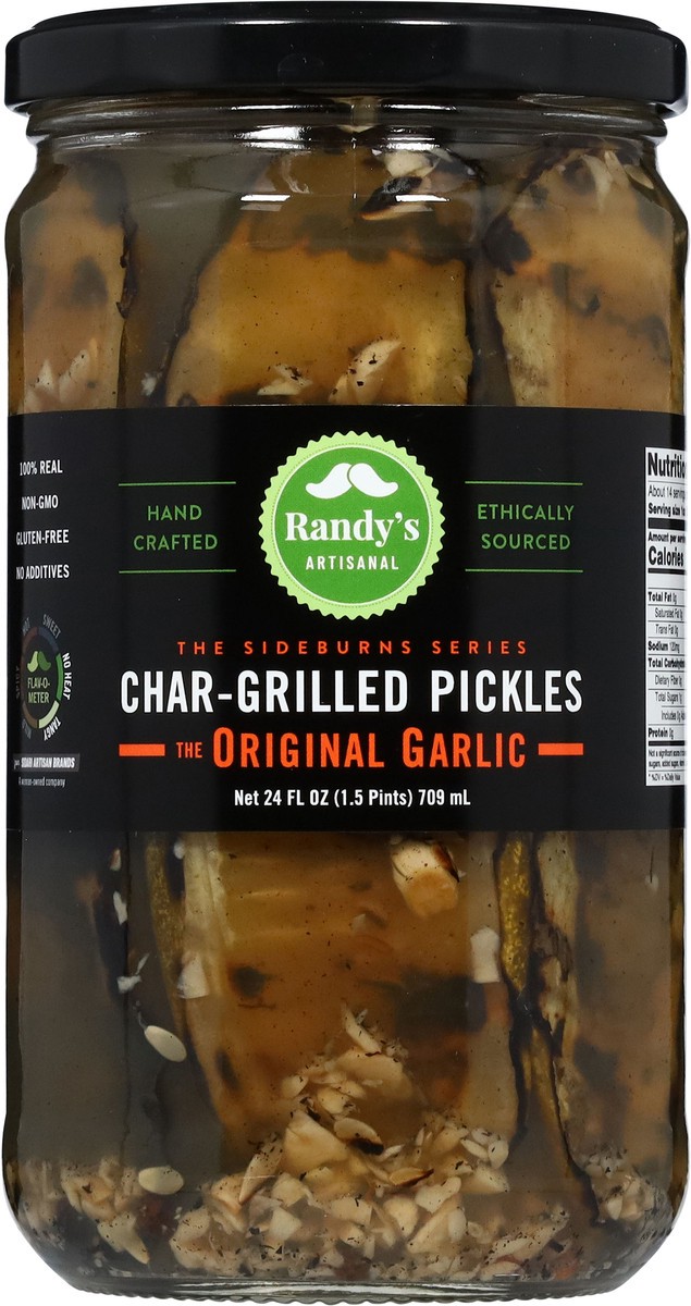 slide 14 of 14, Randy's Artisanal Char-Grilled The Original Garlic Pickles 24 fl oz, 24 fl oz