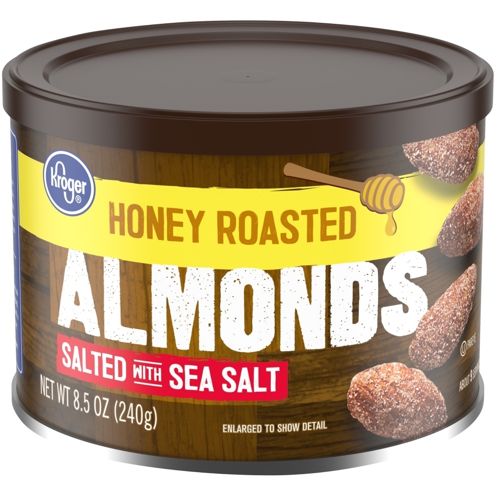 slide 1 of 1, Kroger Honey Roasted Almonds, 8.5 oz