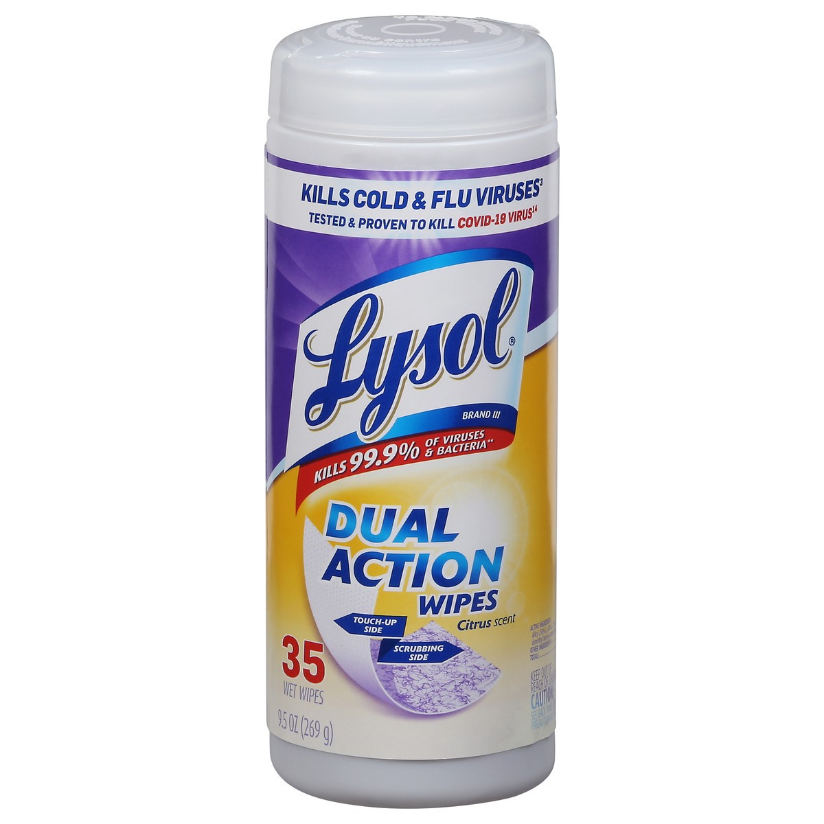 slide 1 of 9, Lysol Dual Action Wipes, 35 ct
