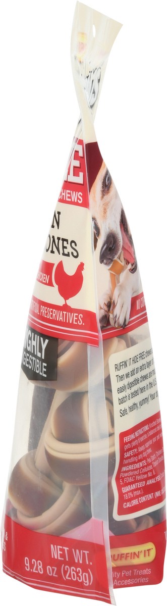 slide 6 of 9, Ruffin' It Chomp'ems Hide Free Chicken Flavor Bones Dog Chews 6 Pack, 6 ct