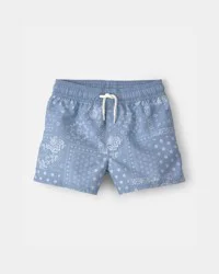 Oshkosh Toddler Boy Bandana Floral Swim Trunks - Blue - 5T