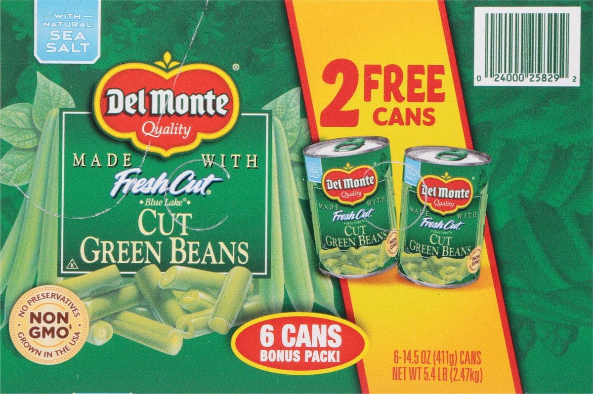 slide 7 of 13, Del Monte Fresh Cut Green Beans Bonus Pack 6 - 14.5 oz Cans, 6 ct