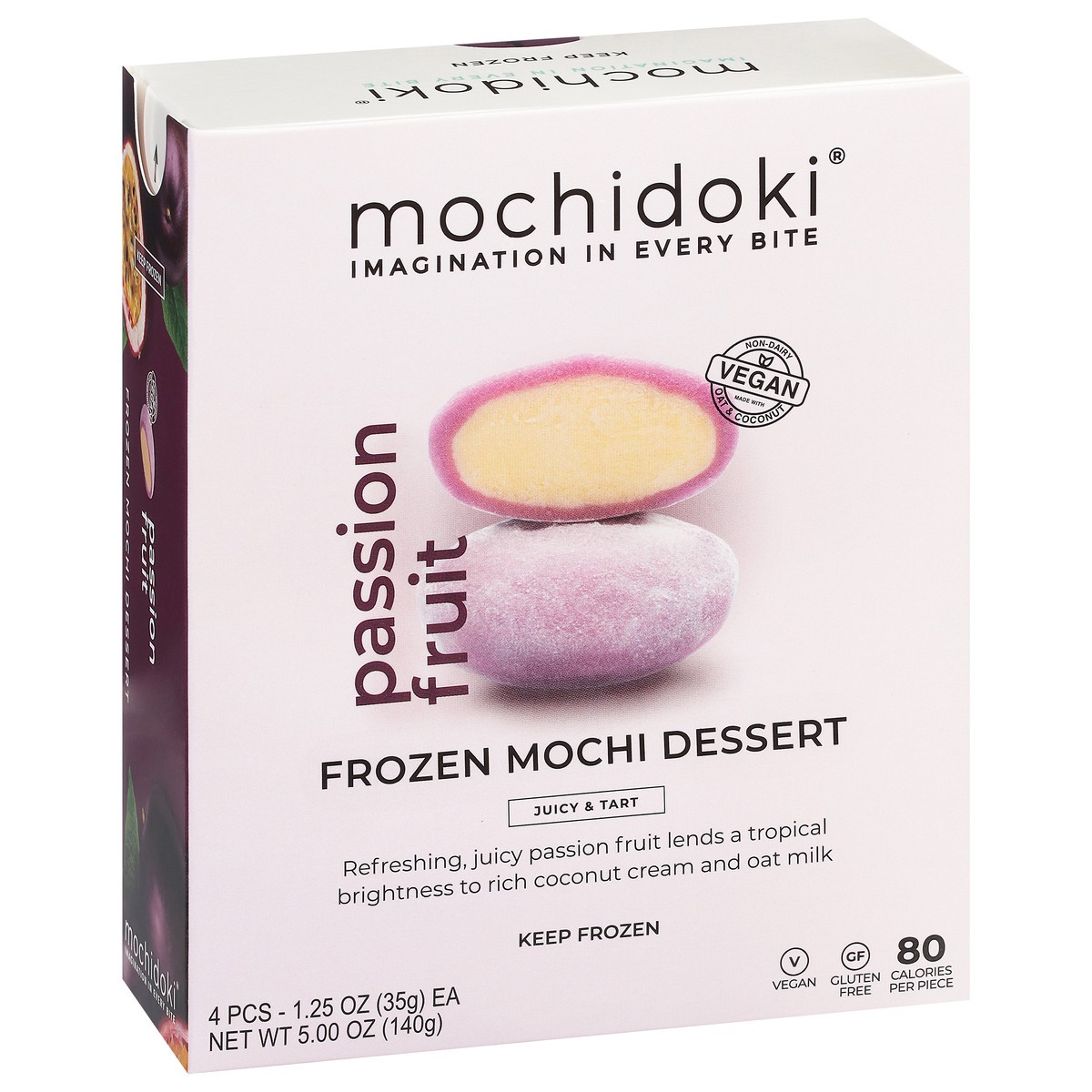 slide 3 of 9, Mochidoki Passion Fruit Frozen Mochi Dessert 4 - 1.25 oz Packs, 4 ct