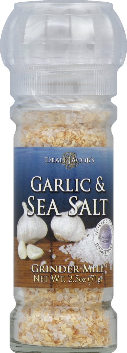 slide 2 of 2, Dean Jacob's Garlic & Sea Salt, Grinder Mill, 2.5 oz