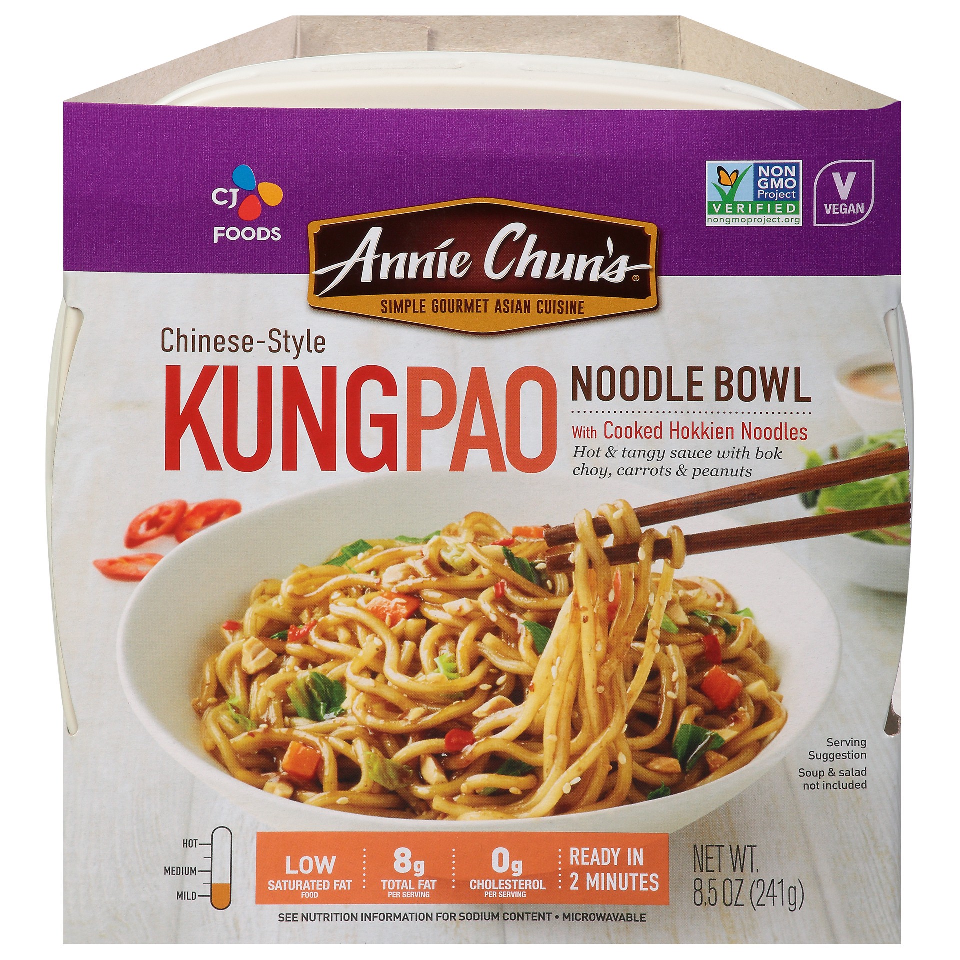 slide 1 of 9, Annie Chun's Chinese Style Kung Pao Noodle Bowl, 8.5 oz