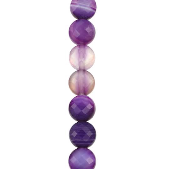 slide 1 of 3, Purple Faceted Agate Coin Beads By Bead Landing, 6 mm