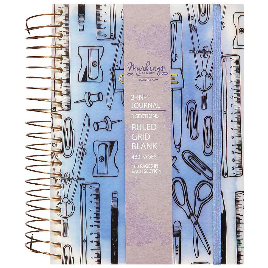 slide 1 of 1, C.R. Gibson 3-In-1 Journal 8 Inches X 7 Inches Assortment, 1 ct