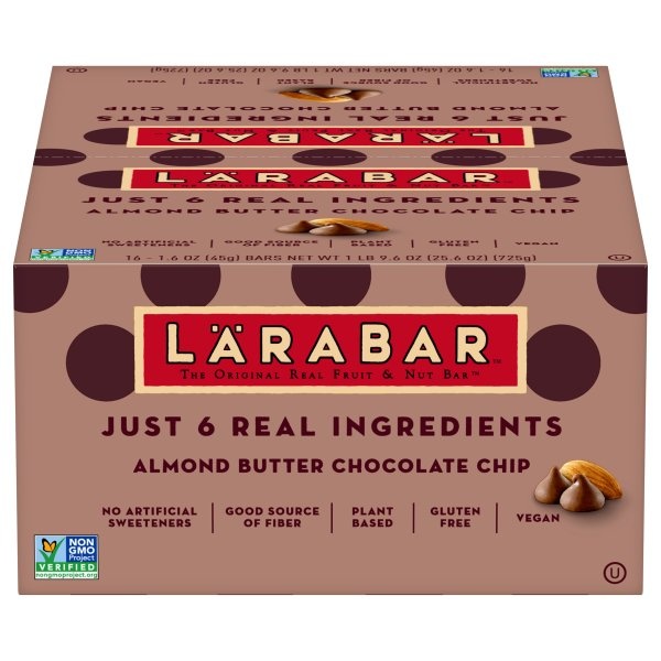 slide 1 of 1, LÄRABAR Almond Butter Chocolate Chip Bars, 16 ct; 1.6 oz